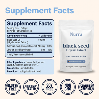Nurra Black Seed Extract With Selenium 200mcg