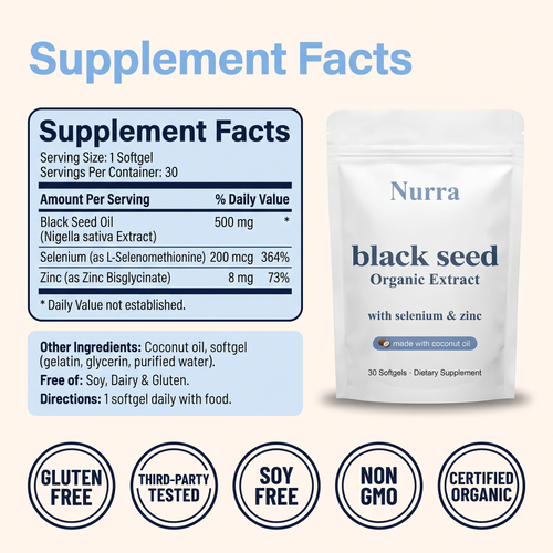 Nurra Black Seed Extract With Selenium 200mcg