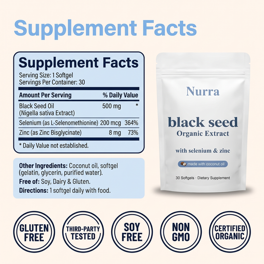 Nurra Black Seed Extract With Selenium 200mcg